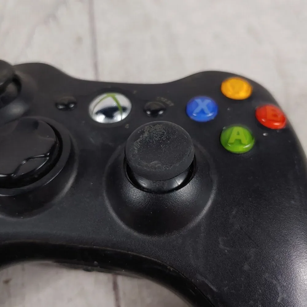Microsoft Xbox 360 Wireless Controller - BLACK No Battery Cover - TESTED WORKING